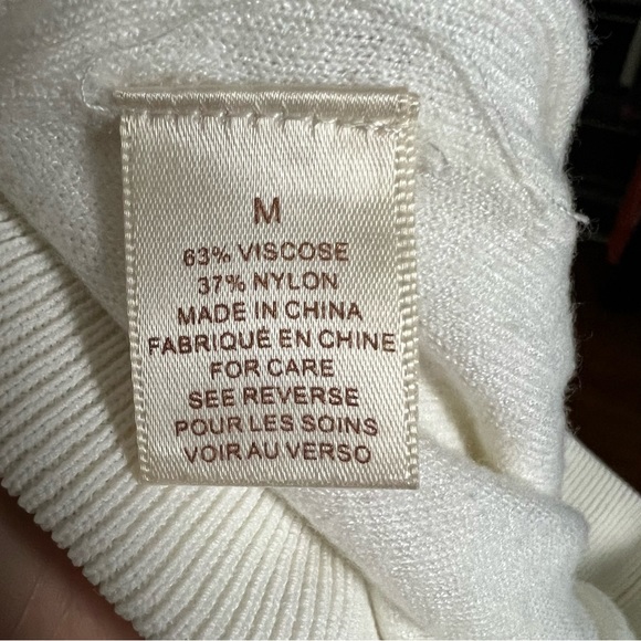 Torn by Ronny Kobo Pointelle Knit Bodycon Pencil Midi Skirt Ivory Size Medium - Picture 8 of 8